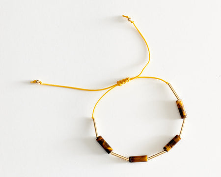 Bracelet "Borneo" Oeil de Tirgre  & cordon miel