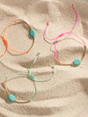 Bracelet "Bimini" Turquoise & Cordon orange fluo