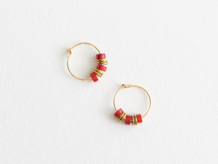 Mini Créoles "Native" en Corail Sea Bambou