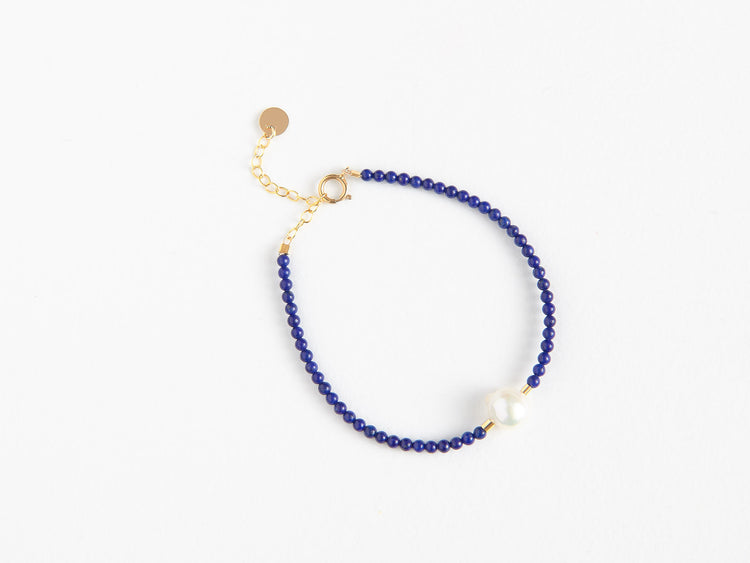 Bracelet "Perle Baroque" & Lapis Lazuli