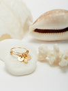 Bague "Mini Médailles" rondes en or laminé et charm précieux - perle naturelle